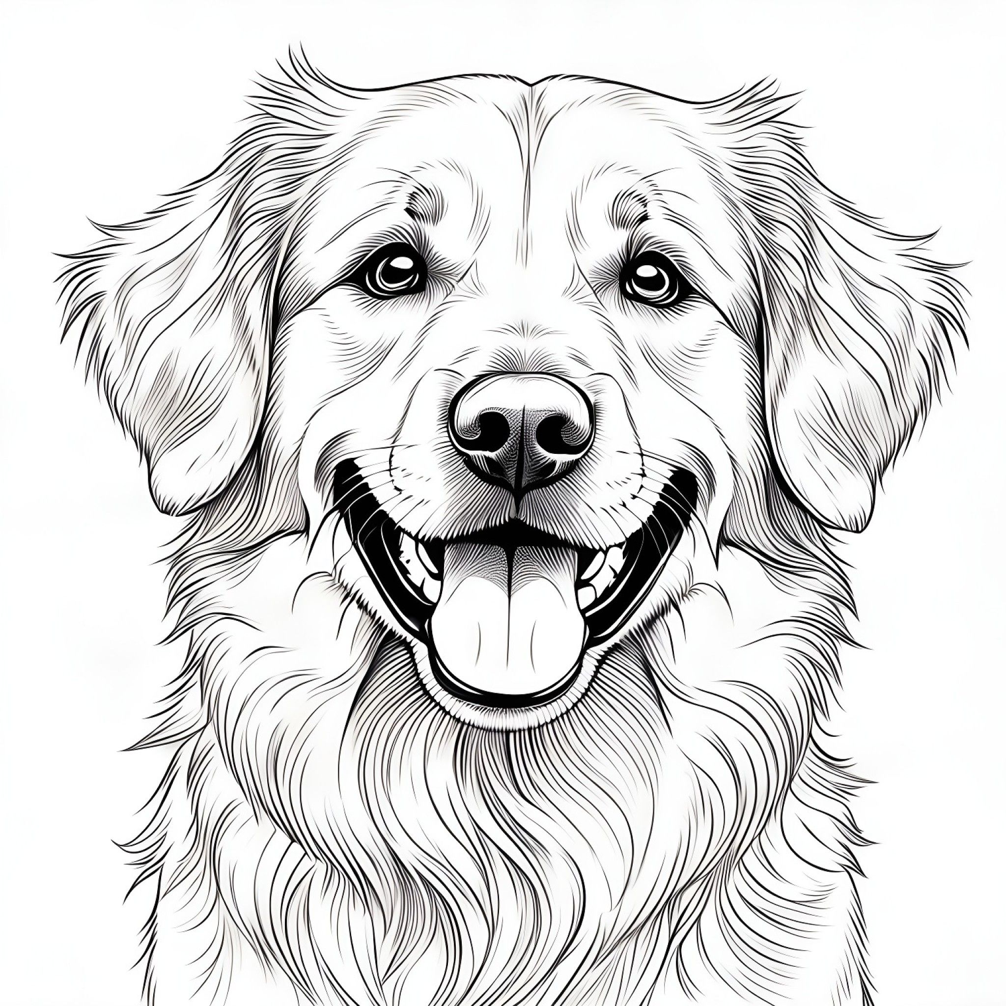 Golden retriever - coloring page