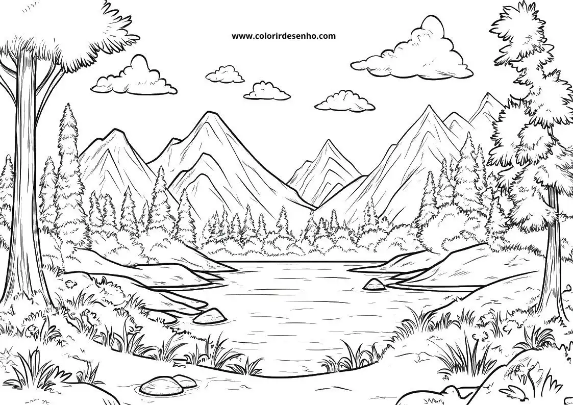 Landscape coloring page